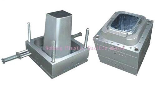 Plastic injection trash can mould-1 2