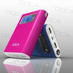 DOCA D568 dual usb portable charger power bank 12000mAh mobile power bank for mo