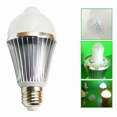 6W IR motion sensor led bulb light