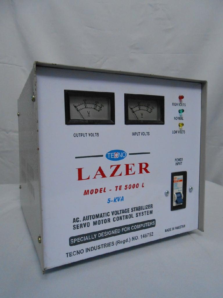 Servo Motor Controlled Automatic Voltage Stabilizer. TE5000 L(5kVA