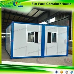 Cheap flat roof Prefab shipping container house for sale