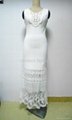 Fashion girls elegant scoop out back party dress maxi dress with lace trims 2