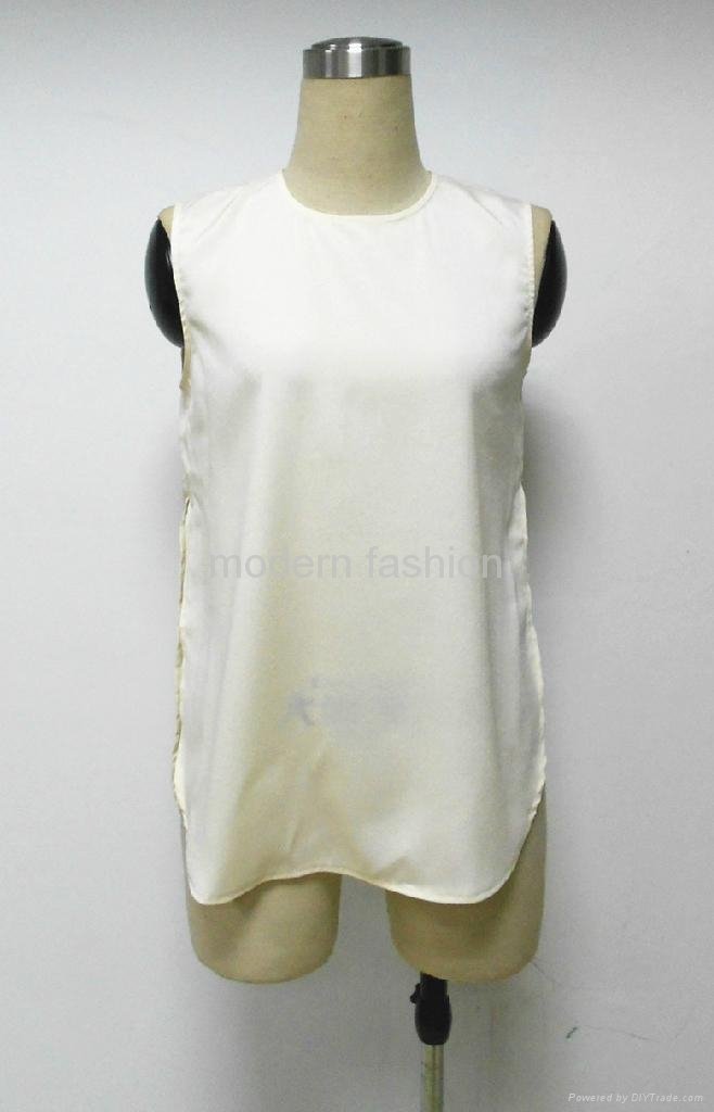 Women summer clothing chiffon blouse with side slit 4