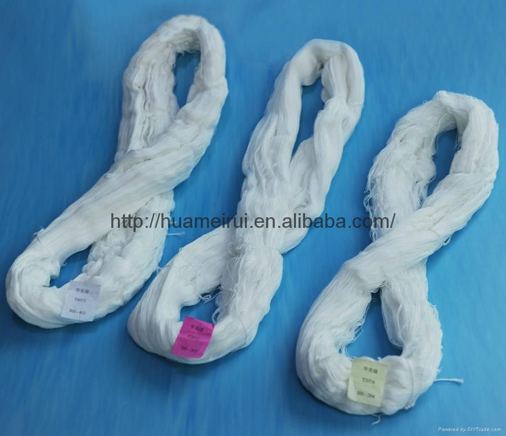 100% Polyester Raw White Wrap Hank Yarn Knitting