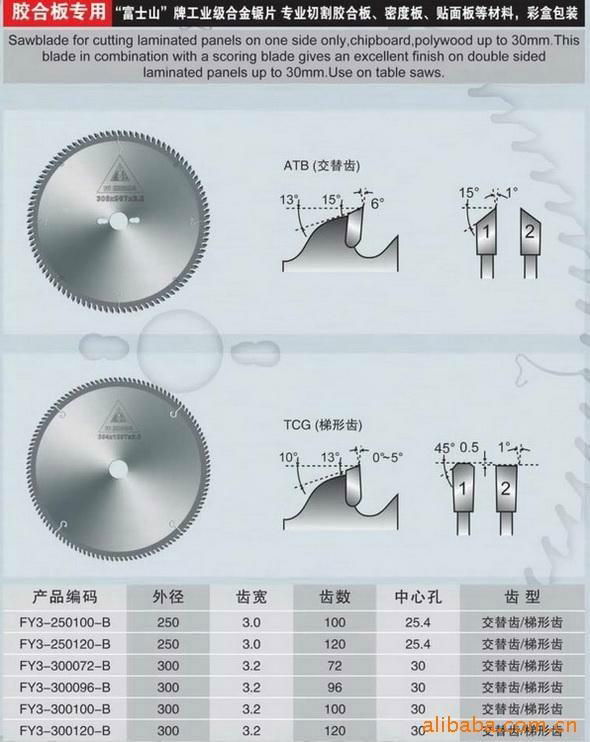 富士山牌切铝专用锯片 2