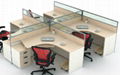 Office Workstation, Melamine with Glass Partition 1