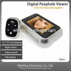 3.5" inch digital door viewer support photo snapping and video recording