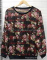 Ladies pull over in light weight polyester printed woven 