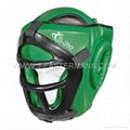 Blue Leather Head Guard With Helmet 2