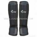 Profession Quality black Shin Guards Hook & Loop Closure Multi Padding 2