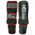 Profession Quality black Shin Guards Hook & Loop Closure Multi Padding 3