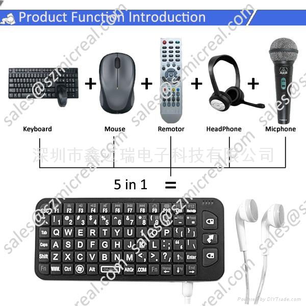 Wireless Min Keyboard and touchpad Mouse 5