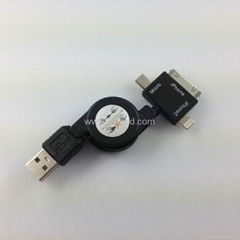 三合一多功能充電線數據線FOR iphone5,iphone4,samsung 