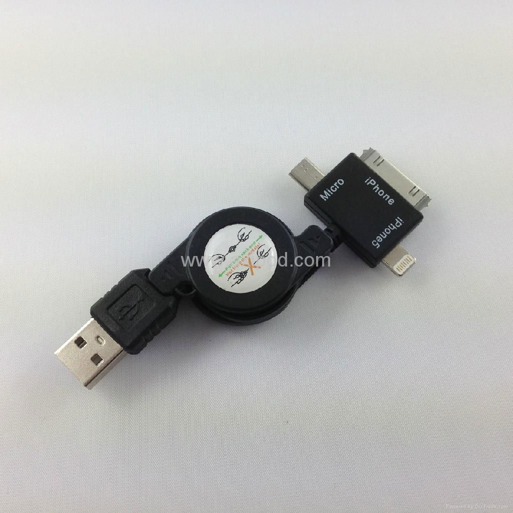 3 in 1 Multifunctional charging cable FOR iphone5,iphone4,samsung 