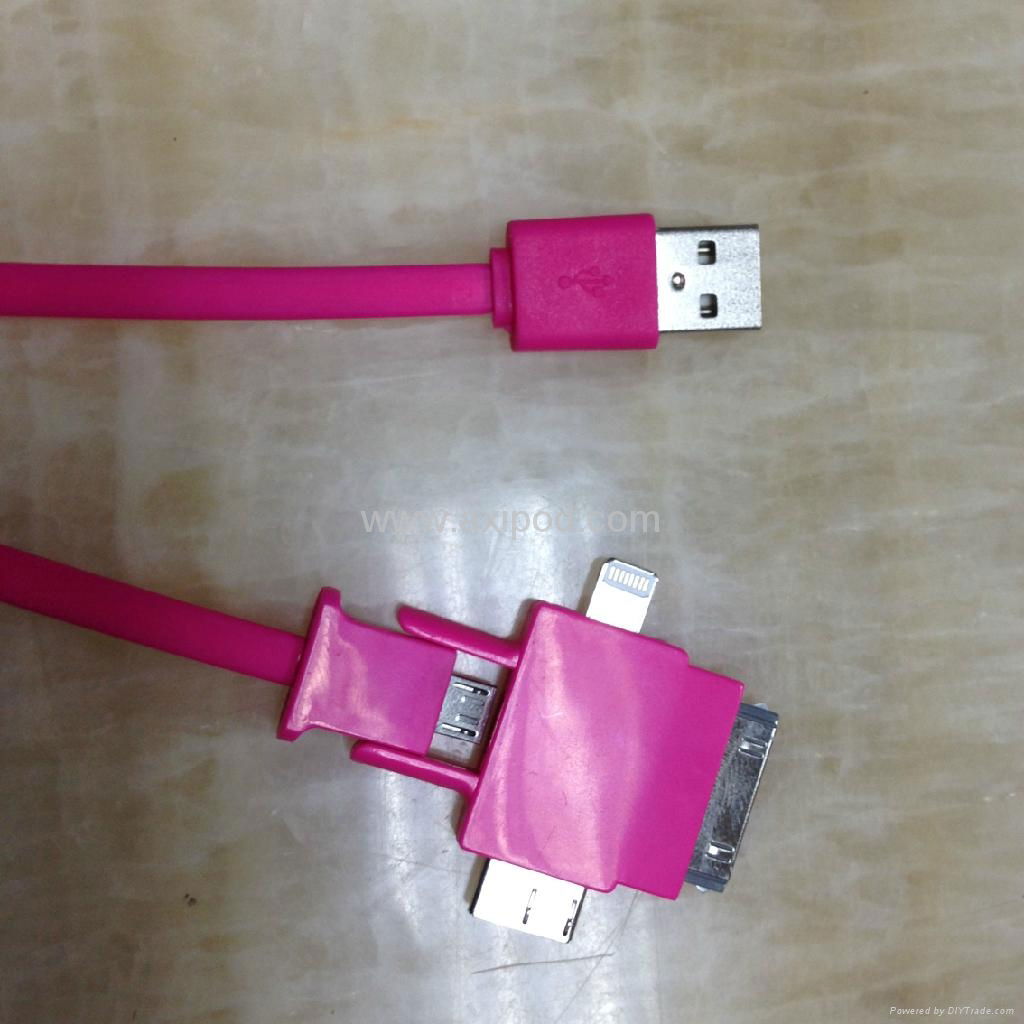 3 in 1 Multifunctional charging cable FOR iphone5,iphone4,samsung  4