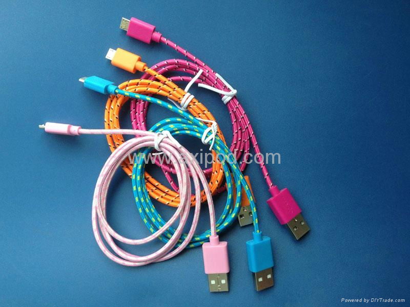 Cotton woven mobilephone cables 2