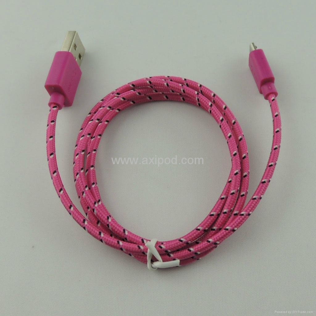 Cotton woven mobilephone cables 5
