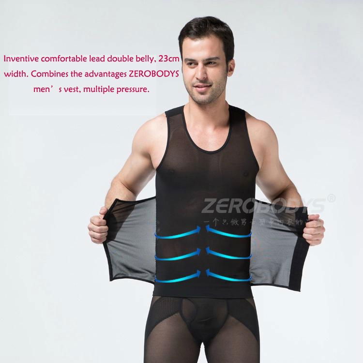 Zerobodys Powerful 3 Steps Adjustment Sexy Burning Fat Men's Body Shaper Vest 4