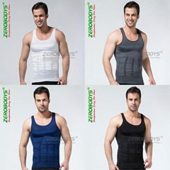 ZEROBODYS Slim Shaping Bodysuit Incredible Undershirt Mens Body Shaper Vest 