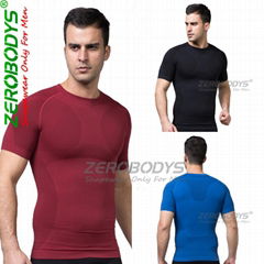 ZEROBODYS Outdoor Body Shaper Quick Dry Short Sleeve Under Active Men's Shaper
