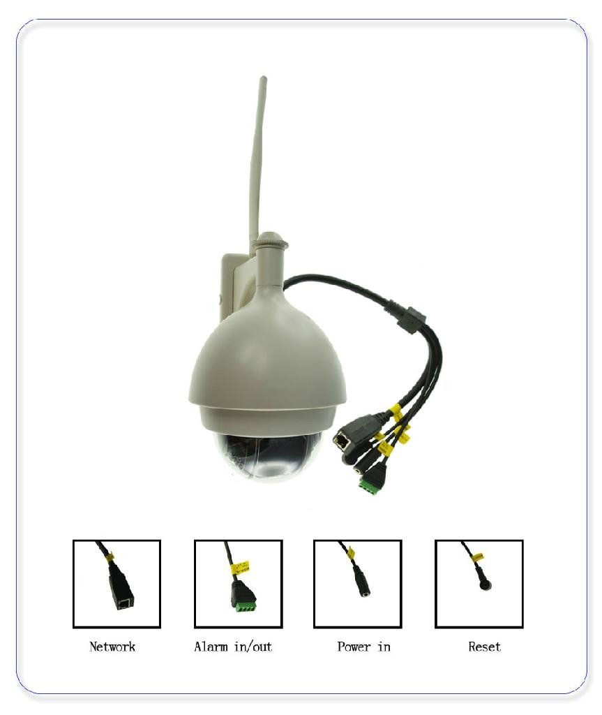 1.0Megapixel wireless wifi PTZ dome IP CCTV Camera 3