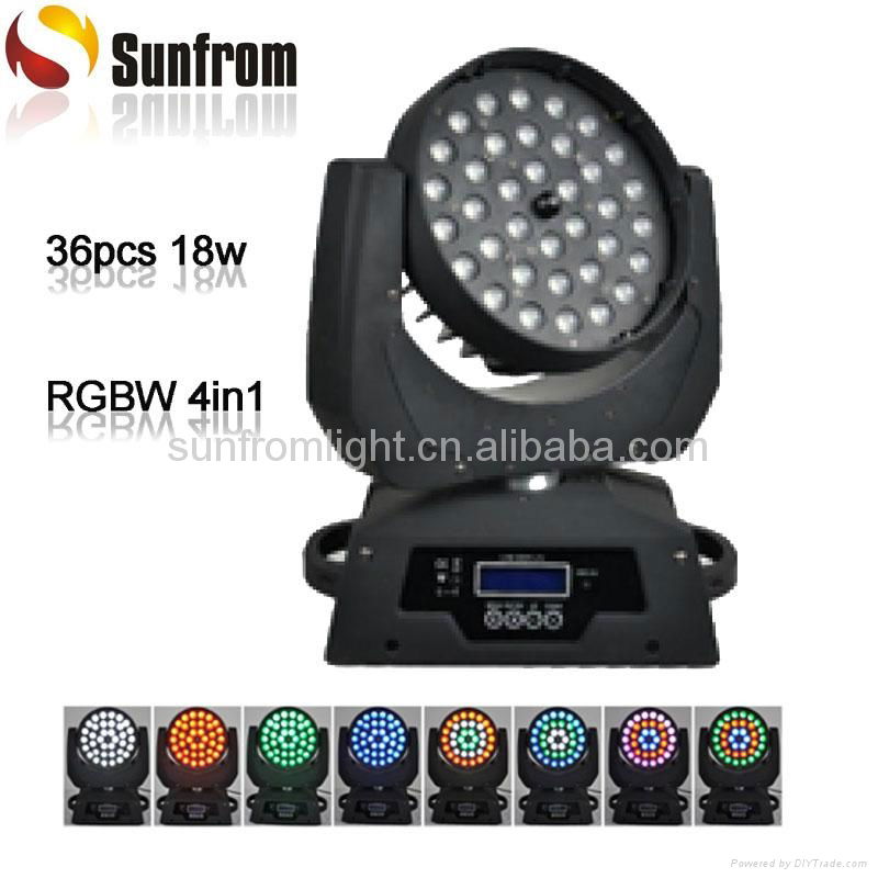 36*18W RGBWAP 6 in 1 LED Zoom Moving Head 2