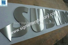 Brushed stainless steel letters