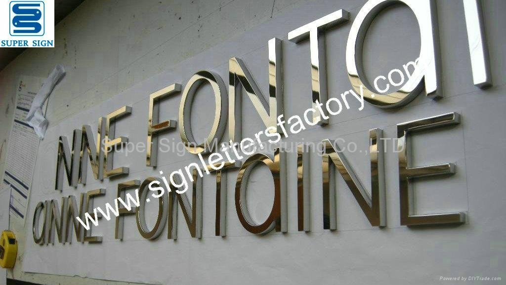 Polished mirror stainless steel sign letters 5