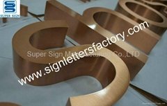 Fabricated copper sign letters