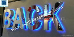 halo lit LED sign letters