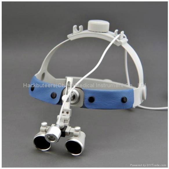 Medical binocular loupe with LED head light