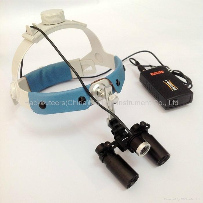 Medical binocular loupe with LED head light