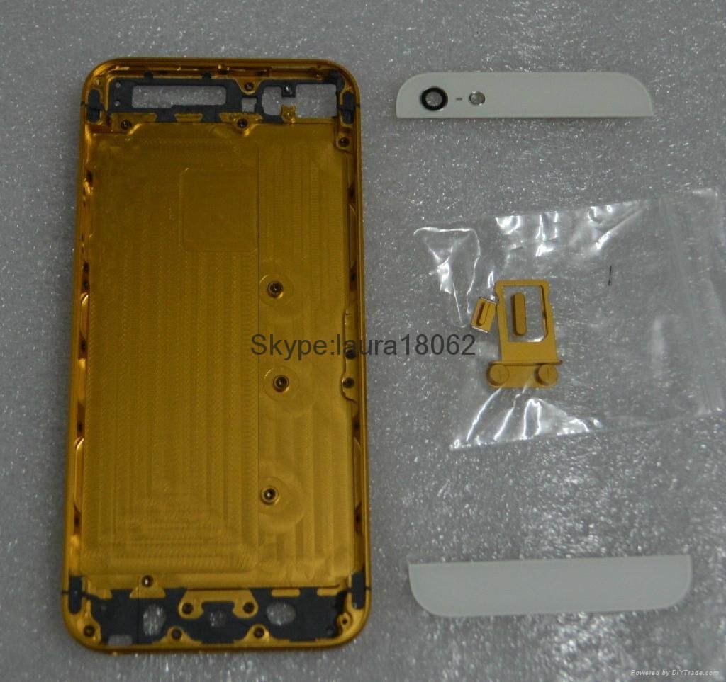 Metal Back Housing Battery Door Cover Mid Frame Replacement for iPhone 5 5S 5