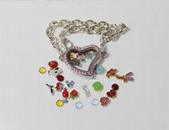 Wholesale glass locket bracelet