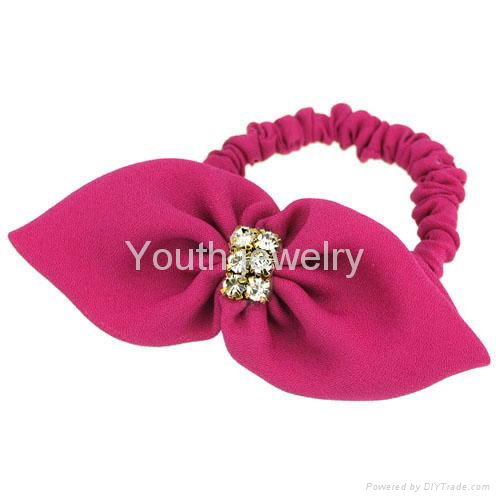 High quality handmade hair accessories fabric women elastic hair bands 5