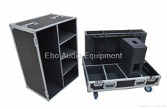 flight case for carrying four speakers