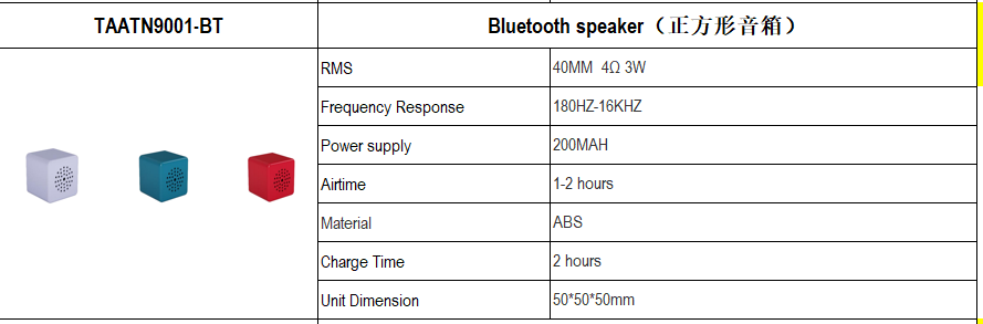 Plastic shell square Mini Bluetooth speaker 4