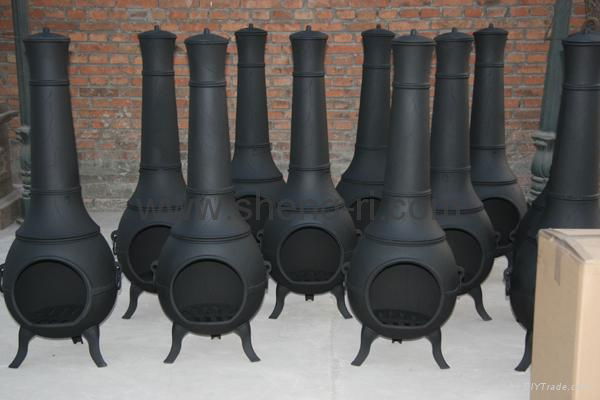 round outdoor cast iron chimineas