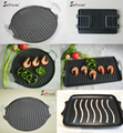 SR080 Cast Iron BBQ Cookware Round Grill Plate Outdoor Cooking