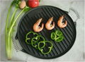 SR080 Cast Iron BBQ Cookware Round Grill Plate Outdoor Cooking