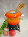 Cast iron fondue pot 