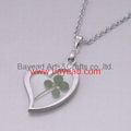 4 leaf Lucky Clover Necklace Shamrock jewelry Valentines Gift 1