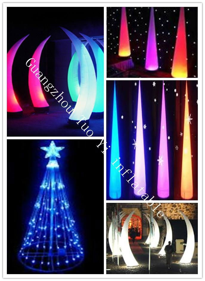 inflatable lighting decoration tusk for wedding and party