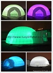 6m led inflatable air domes tent with tunnel for party