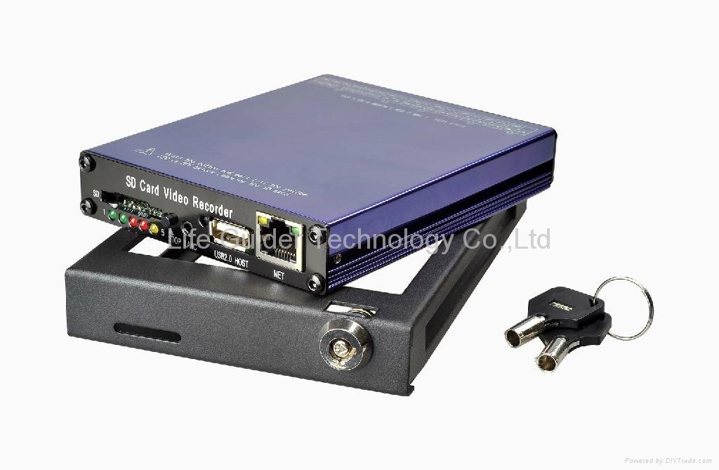 SD card Mobile DVR with GPS 4ch D-1 H.264 5