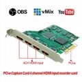 PCI-E4h HDMI Video Conference Capture Card 1080P/60 Vmix / Xsplit / Vlc  4