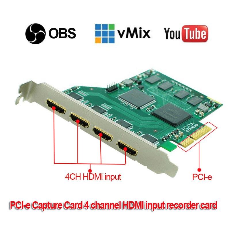 Four-input 1080P HDMI  game video capture card, green screen capture card 3