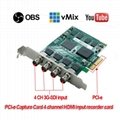 4CH-input 1080P 3G SDI video capture card used for non linear editing software  