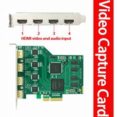 4CH-input 1080P 3G SDI video capture card used for non linear editing software  