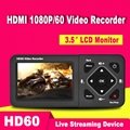 HDMI Video Game Capture Recorder Full HD1080P 60fps Live Streaming Device HD60